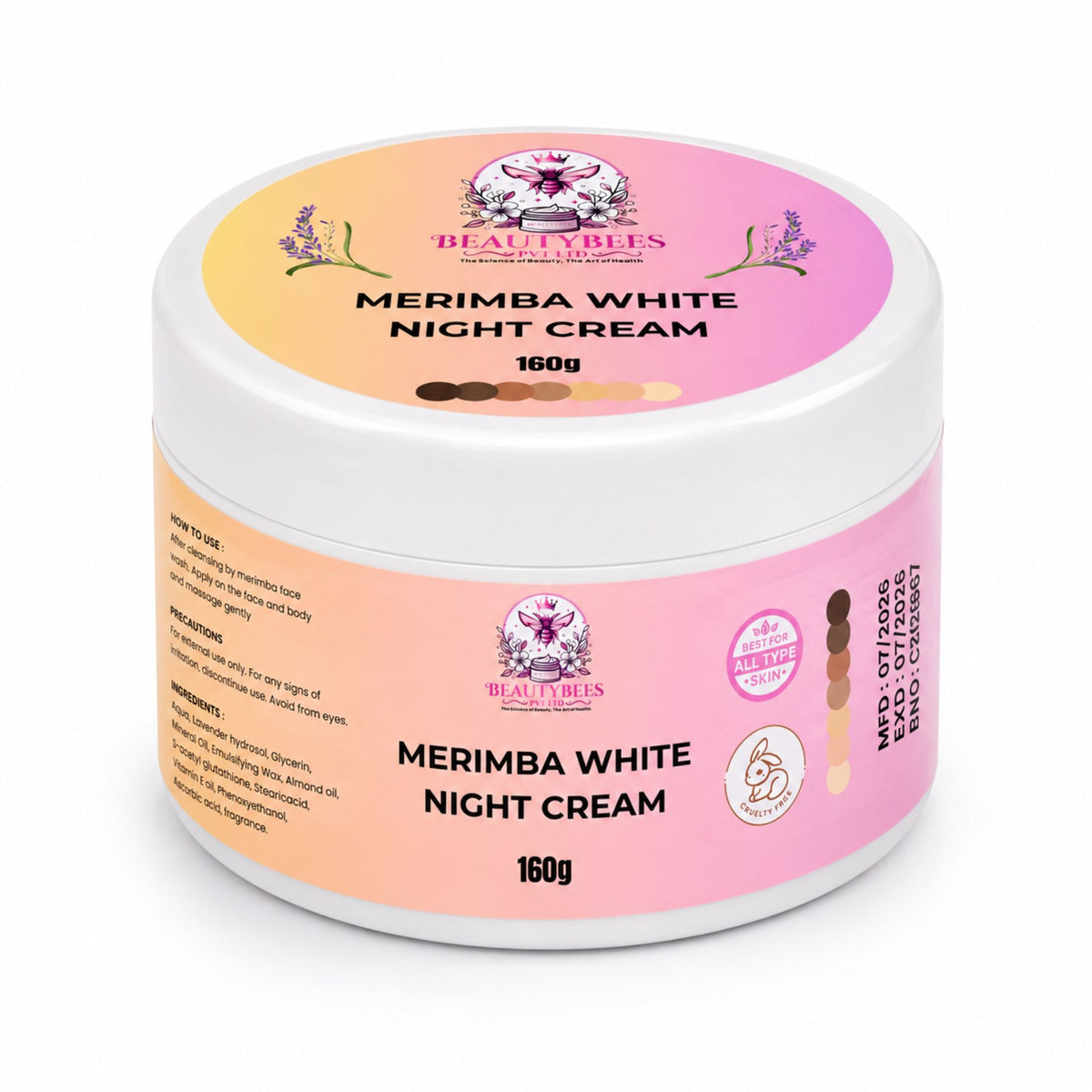 Merimba White Night Cream for face and body 160g